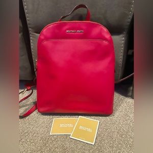 Michael Kors, red backpack
